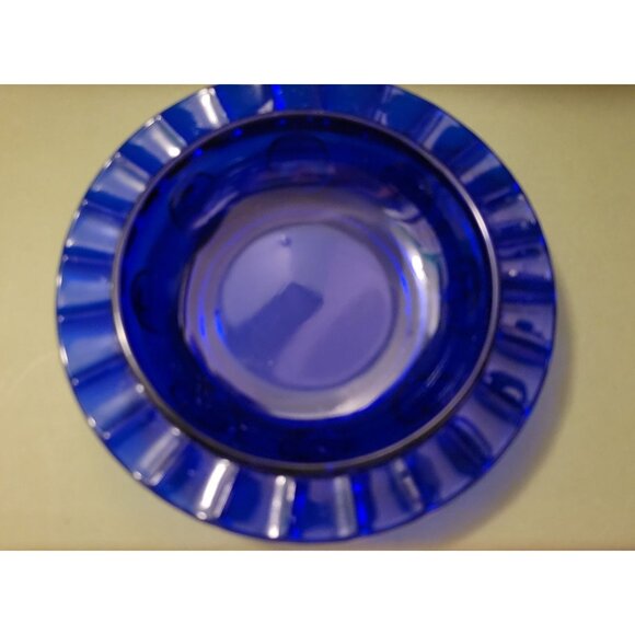 Cobalt New Martinsville Moondrop Vintage Shallow Bowl Butter Dish Bottom 1930s-4 - Picture 4 of 9